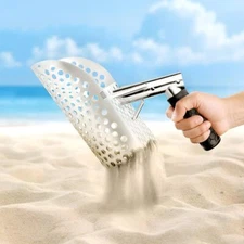 Heavy Duty Stainless Steel Sand Scoop Metal Detecting Shovel Long Handle