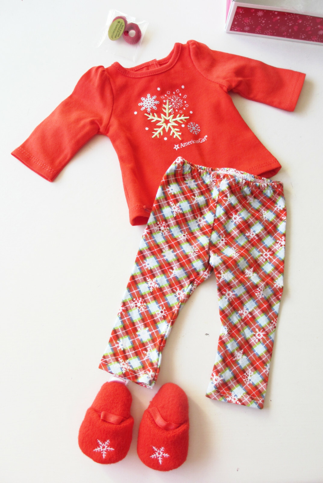 NEW American Girl Holiday Dreams Pajamas Red Christmas PJs for 18