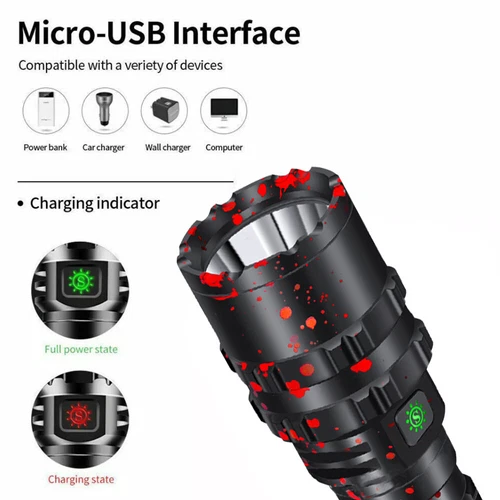 20W hohe Leistung P50 LED Taschenlampe Outdoor Wandern Camping Arbeit Fackel - Bild 8 von 16