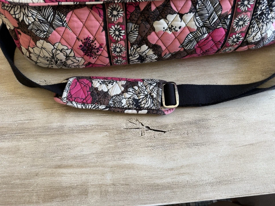 Bolso de Lona Vera Bradley Mocha Rouge Grande Cremallera Fin de Semana Rosa y Marrón NUEVO estado Foto 4 de 4