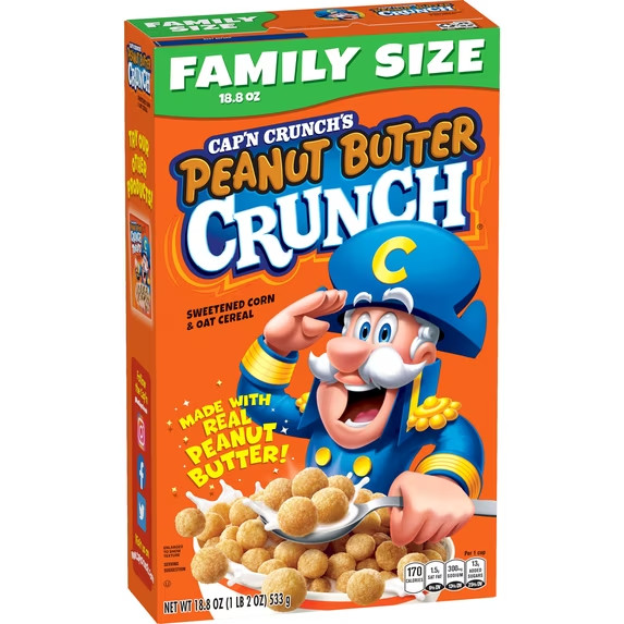 Cap'n Crunch's Peanut Butter Crunchy Cereal, Family Size (18.8 oz)