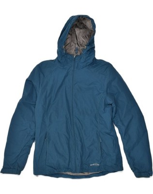 EDDIE BAUER Damen Windbreaker Jacke mit Kapuze UK 14 mittelblau Nylon AP40