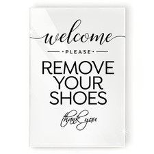 3.5x5 Inch PETITE  ELEGANT Remove Your Shoes Designer Sign  Includes White