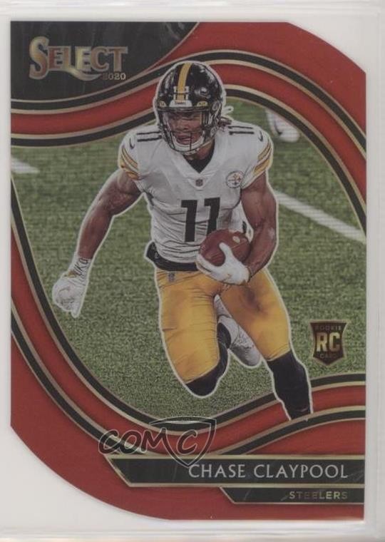 2020 Panini Select Field Level Red Prizm Die-Cut Chase Claypool #370 0di0