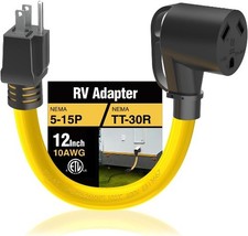 30 Amp to 15 Amp 110V Adapter Cord 30A to 15A NEMA Size: 15A Male / 30A Female