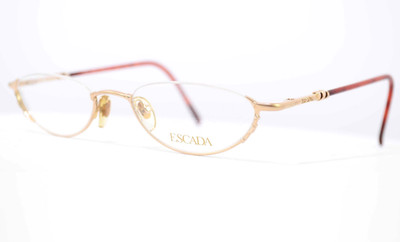 Escada Brille Japan Titanium Edel Gold Rot Oval Halbrand E0089 E13 50 20 145