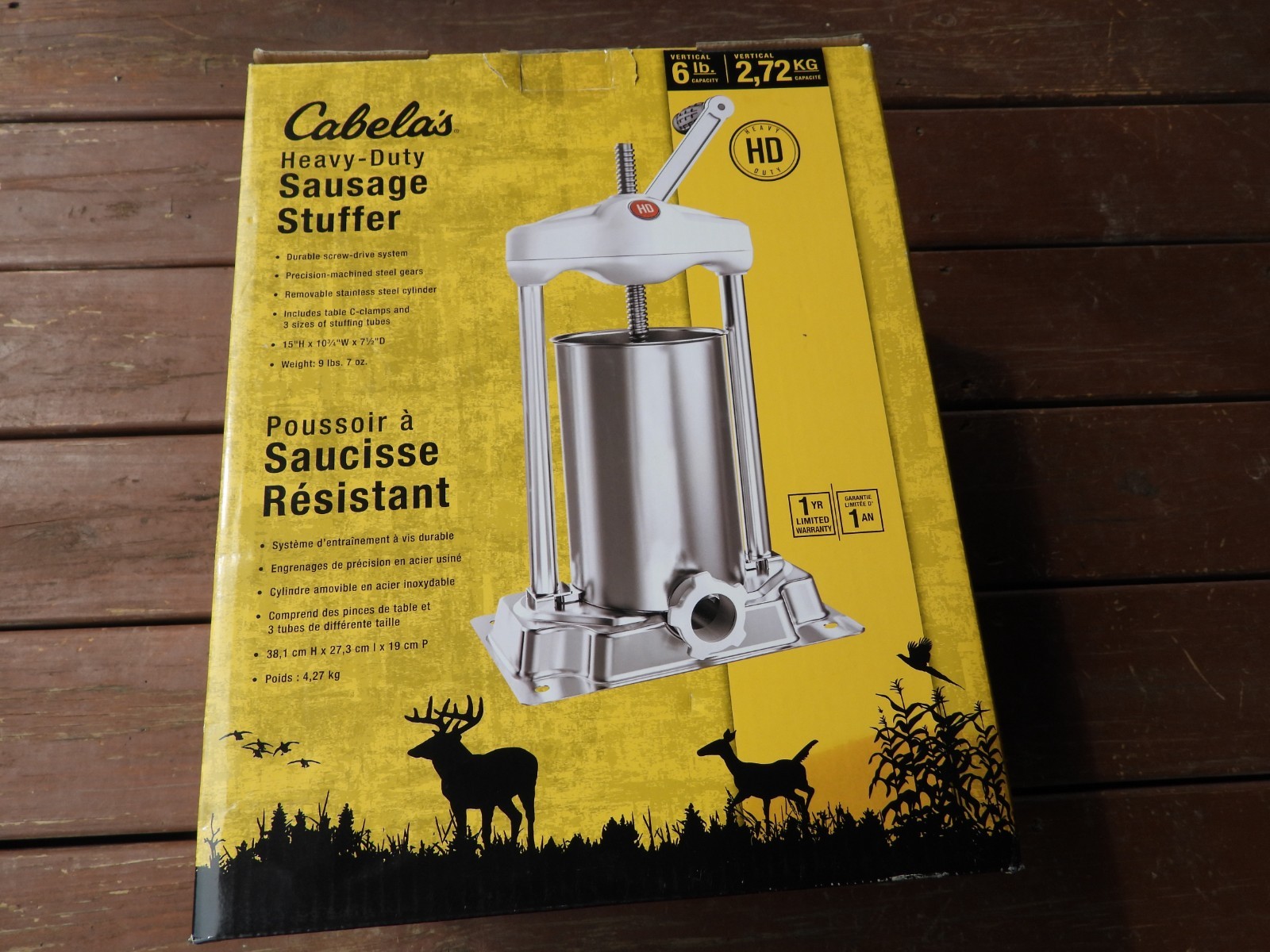 Cabela's 6LB Vertical Sausage Stuffer Stainless Steel Heavy Duty NEW