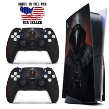 PS5 Disc Version Console  Controller Vinyl Skin Decal Wrap - Raven