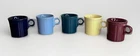 Vintage Fiesta Ware Set of 5 Ring Handle Coffee Mugs Homer Laughlin HLC USA Cups