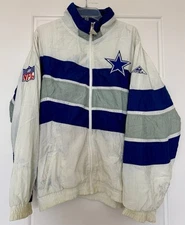 Vintage Dallas Cowboys Pro Line Apex One Adult Jacket Windbreaker Sz Large FLAW