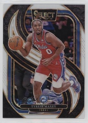 2024 Panini Select Premier Level White Wave Prizm 58/99 Tyrese Maxey #156 13ql