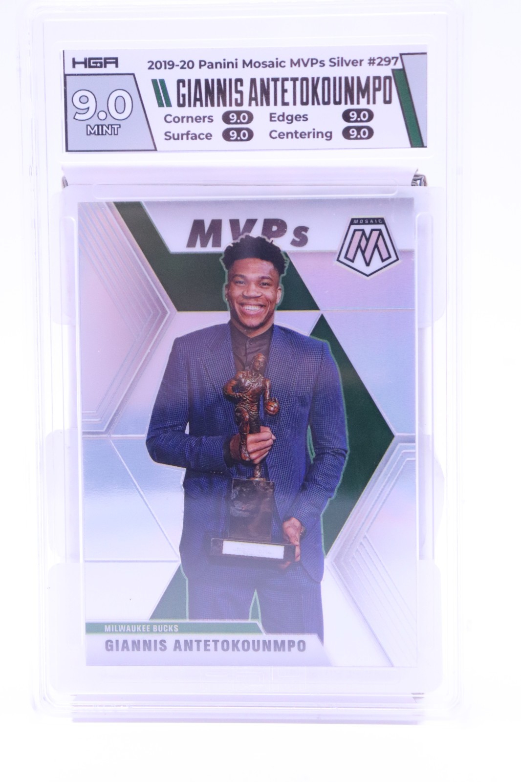 2019-20 Panini Mosaic SILVER Prizm Giannis Antetokounmpo HGA 9 #297 A6
