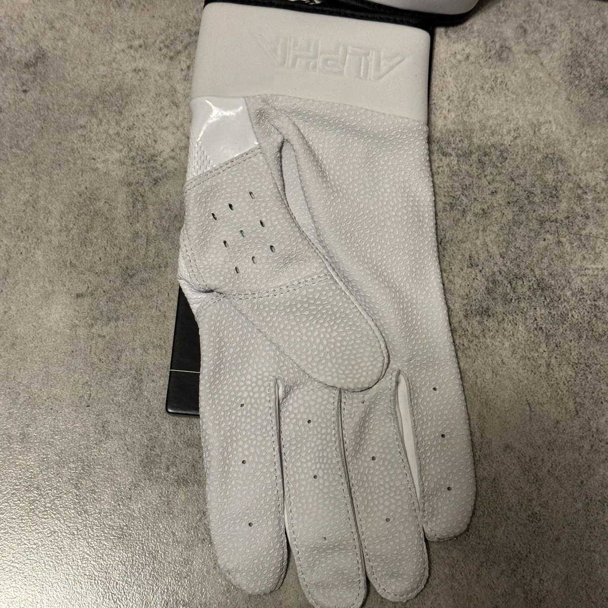 Guantes de bateo de béisbol Nike Alpha Elite para hombre grandes Dri-Fit blancos HF0809-132
