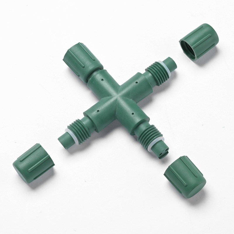 DELight IP65 Waterproof Wire Connectors 4 Way X-Shape for Outdoor Lights 10Pcs