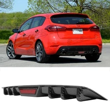 Carbon Style Car Diffuser 6-Fin Bumper Lip Spoiler Wing Lip For Kia Forte Forte5