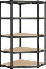 Scaffale Angolare a 5 Ripiani, Scaffalatura Ad Angolo in Acciaio per Carichi Pes