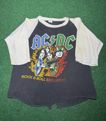 ACDC Highway To Hell Vintage Raglan 20x21 Back Hit Print Concert T Shirt 