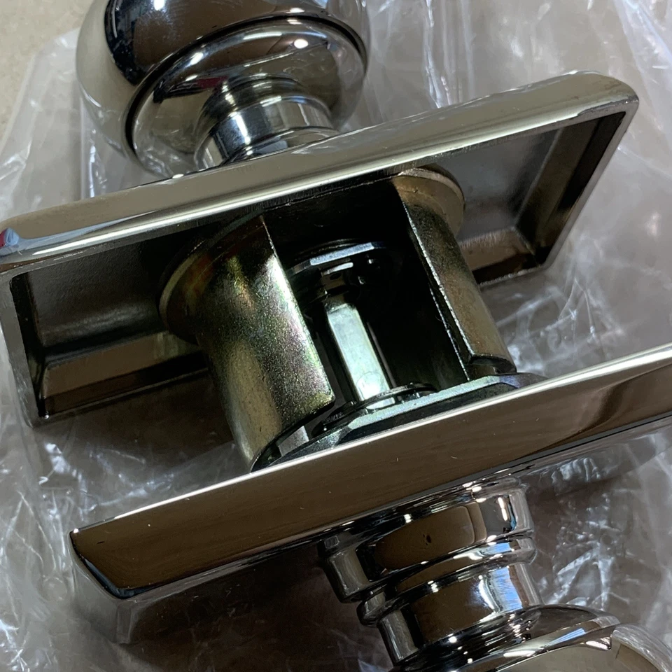 Juego de perillas Emtek 5121 Providence con roseta rectangular níquel pulido Foto 4 de 4