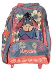 WALT DISNEY WINNIE THE POOH EEYORE BACKPACK WITH WHEELS, WATER BOTTLE