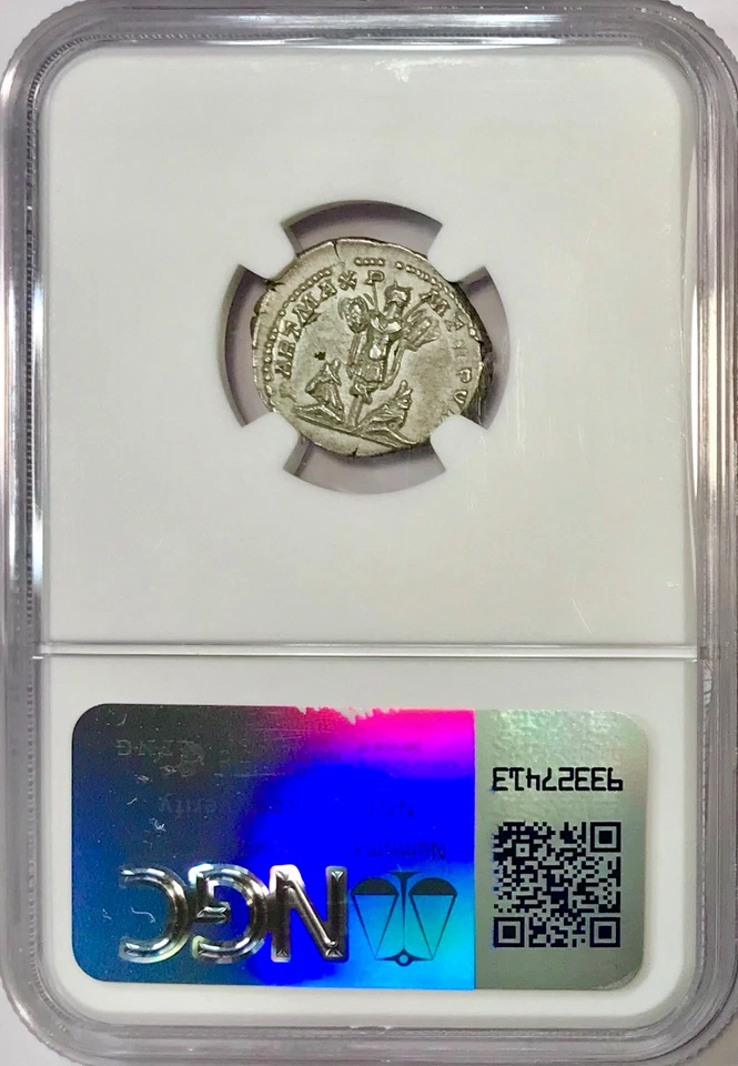 193-211 AD Septimius Severus Ancient Roman Silver Denarius Coin NGC Choice XF - Image 2 of 2