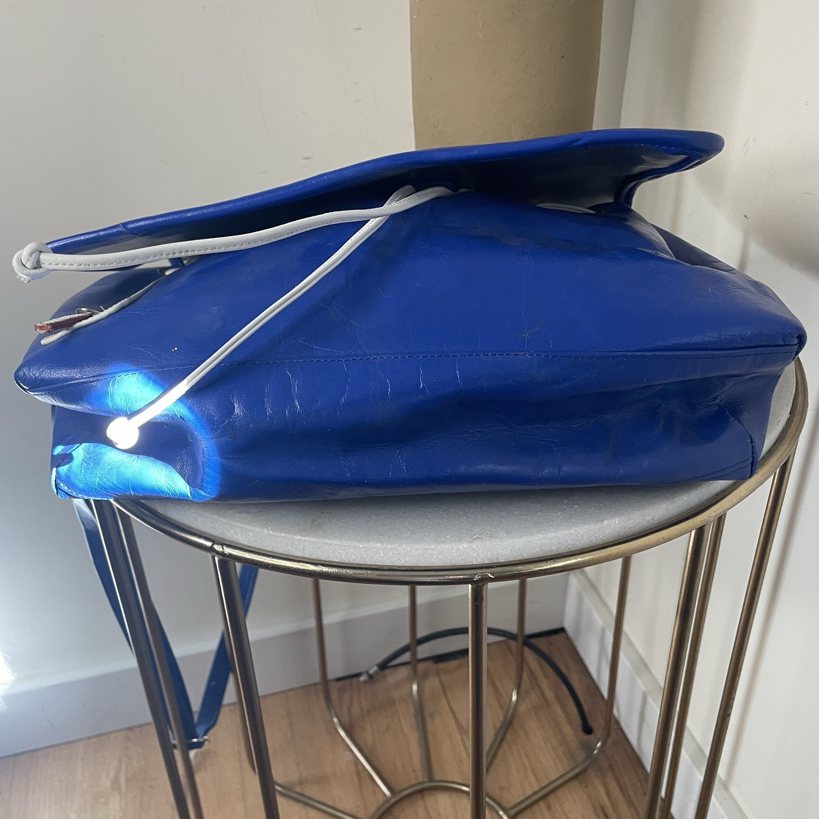 American Flag Patchwork Red White Blue Leather Me… - image 10