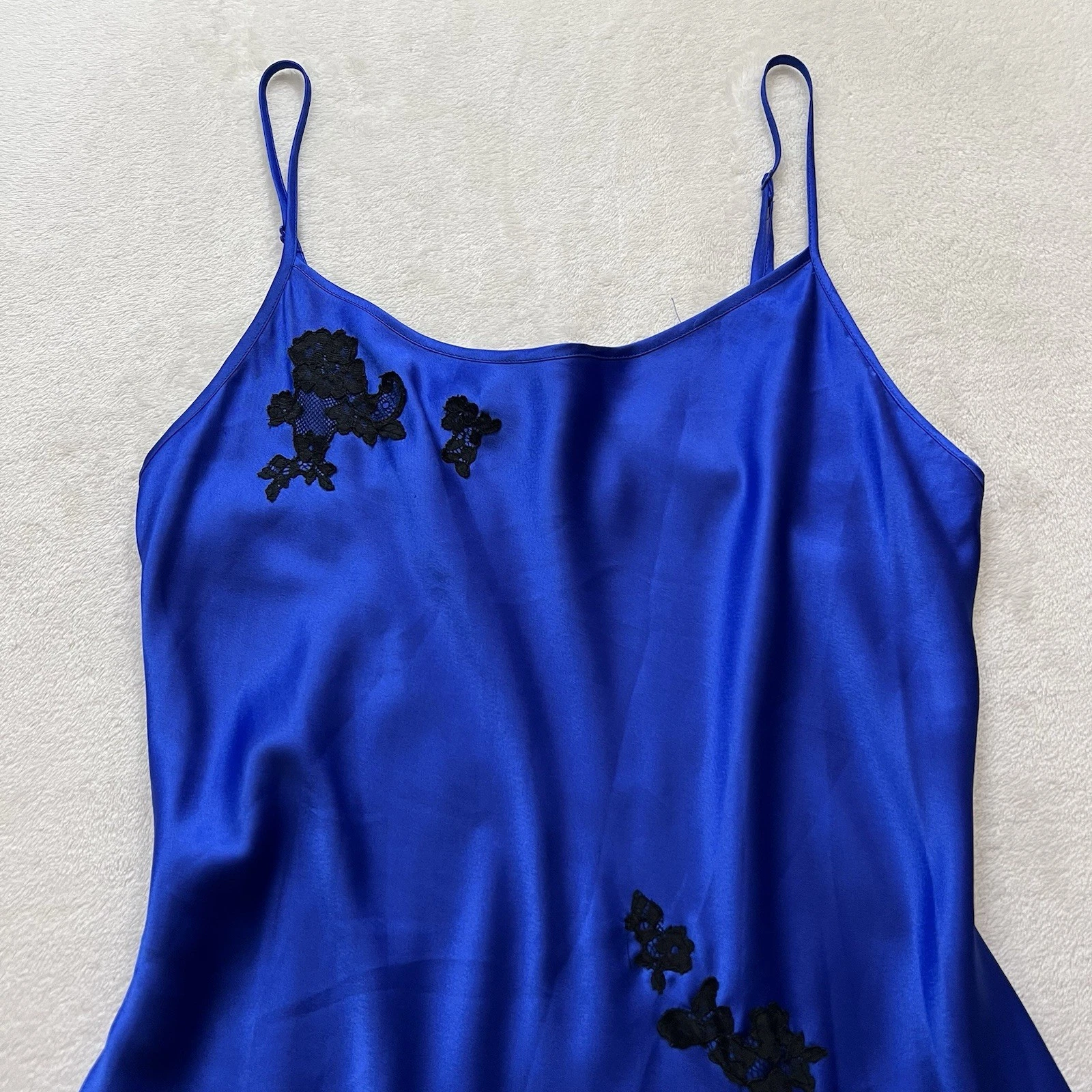 UNDERCOVER Vestito donna y2k romantico gotico blu raso babydoll Victoria’s Secret taglia S