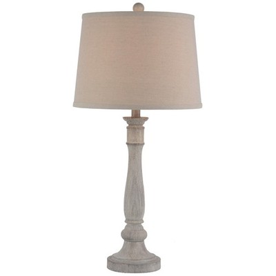 Weiße Stella Tischlampe mit Leinenschirm 74x36x36cm aus unserem Tischlampen Sortiment Ma