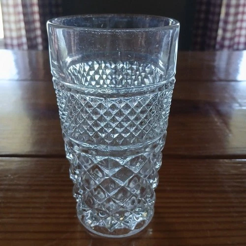 Vintage Anchor Hocking Wexford Tumbler Diamond Pattern 5.5 Inches Clear Glass
