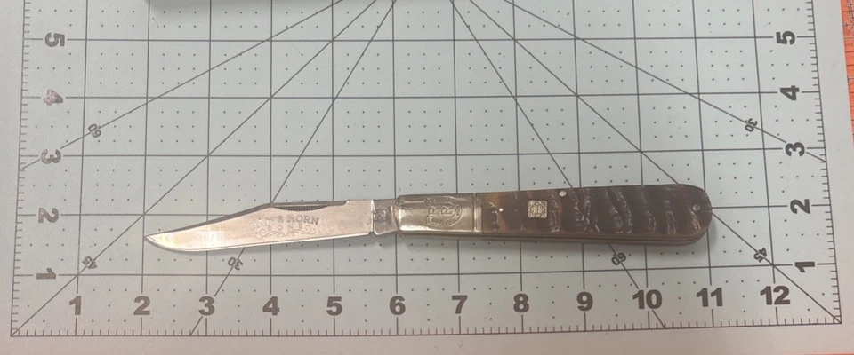 Navaja de bolsillo Rough Rider Rams Horn Big Daddy Barlow RR1595 hoja plegable Foto 3 de 4