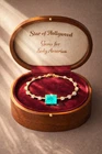 Glowing Paraiba Tourmaline Charm Bracelet Gold Silver Minimalist Jewelry Gift S