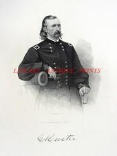 Civil War GEORGE ARMSTRONG CUSTER Battle Little Bighorn 1866 Art Print Engraving