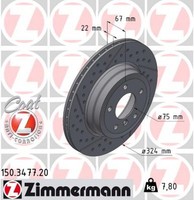 2X Zimmermann Bremsscheibe Coat Z 150.3477.20 FüR BMW E91 E93 E87 E81 E92 E90