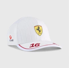 Ferrari embroidered men's adjustable racing casual sports baseball cap new white