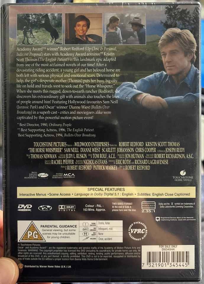 The Horse Whisperer 1998 American neo-western drama Robert Redford DVD New - Image 2 of 2