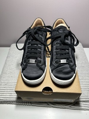UGG Milo Spill Seam Black Lace Up Women's Sneakers Casual Low Top Rubber Sole