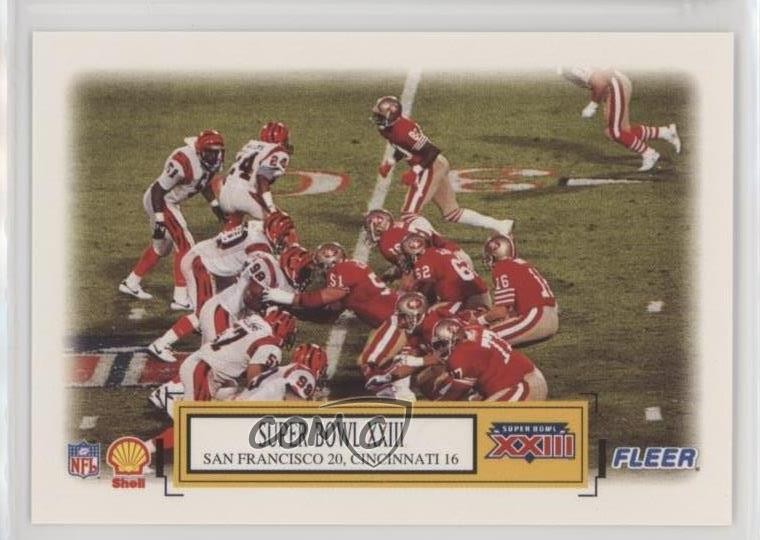 1995 Fleer Shell Drive to the Super Bowl Ripped Super Bowl XXIII #1 0q3
