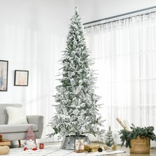 9' Snow Flocked Artificial Christmas Tree w/ 1159 Realistic Branch Tips Green