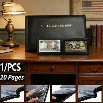 40 Pocket Leather Currency Book | Premium Banknote Collection Album for Fans