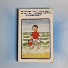 Comic Postcard C1925 Boy Seaside Muck About Wet Spanked A.E.