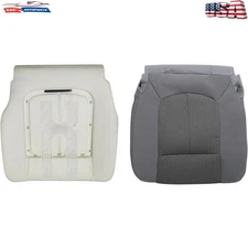 Driver Bottom Seat Cover Gray & Foam Pad For 2011-2016 Ford F250 F350 F450 F550