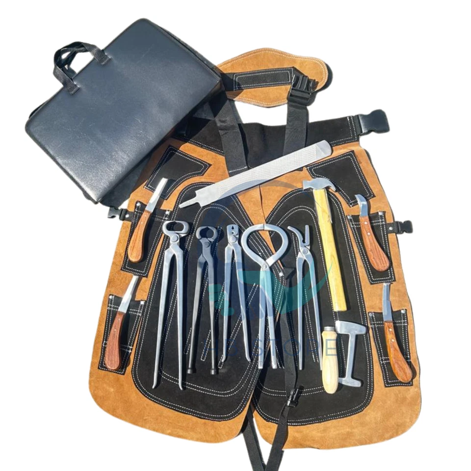 Complete Farrier Tool Kit with Hoof Stand, Leather Tool Bag & Apron - Image 4 of 4
