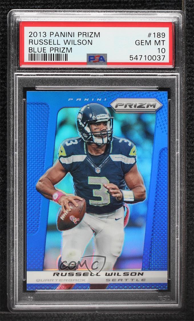 2013 Panini Prizm Wal-Mart Blue Prizm Russell Wilson #189 PSA 10 GEM MT 8uc