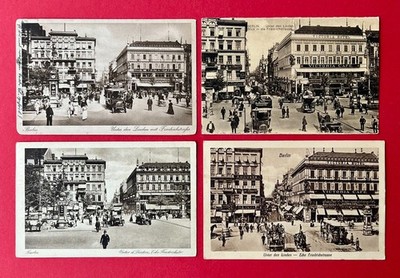 4 x AK BERLIN 1917/25 Unter den Linden Ecke Friedrichstrasse   ( 160538