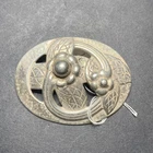 STERLING SILVER 925 lot Brooch N23 30g Vintage Antique Flowers Oval Wreath Art