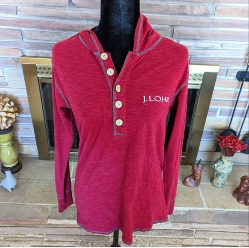 J. Lohr Winery Red Pullover Hoodie Size S, Some Stretch, Velvet Trim