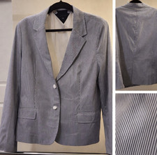 Tommy Hilfiger Blue White Pinstripe Blazer Jacket Size 12