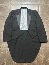 Vintage Christian Dior Black Tailcoat Tuxedo Jacket Mens M-L