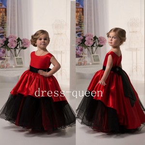 Newest Red Kid Communion Dresses Sleeveless Ankle Length Bow Girls