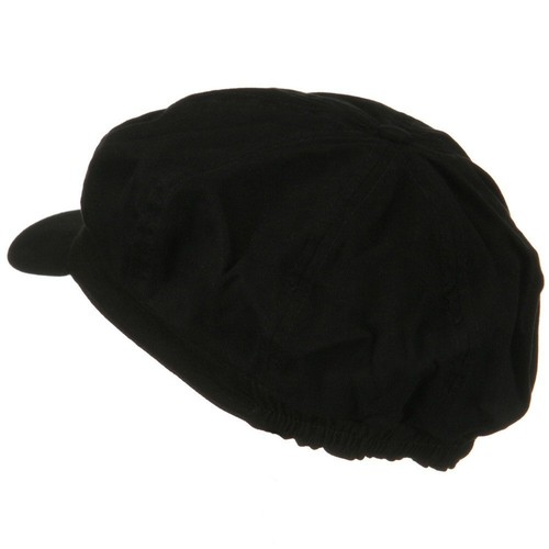 e4Hats.com Cotton Elastic Big Size Newsboy Cap X-Large-XX-Large Black - Picture 2 of 5
