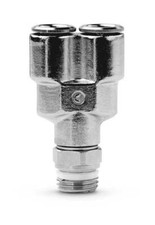 S6450 8-1/4, Push in fitting-swivel Y connector-8mm tube-1/4 thread | Camozzi